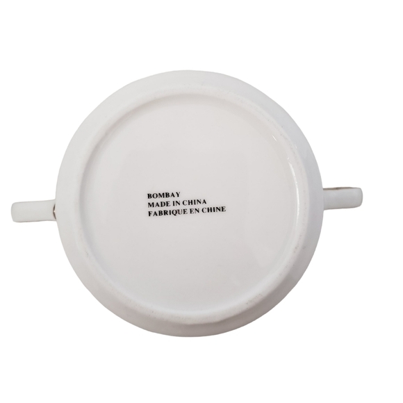 Vintage Bombay Creamer & Sugar Bowl Set Whimsical Poppies & Butterflies - Picture 6 of 15